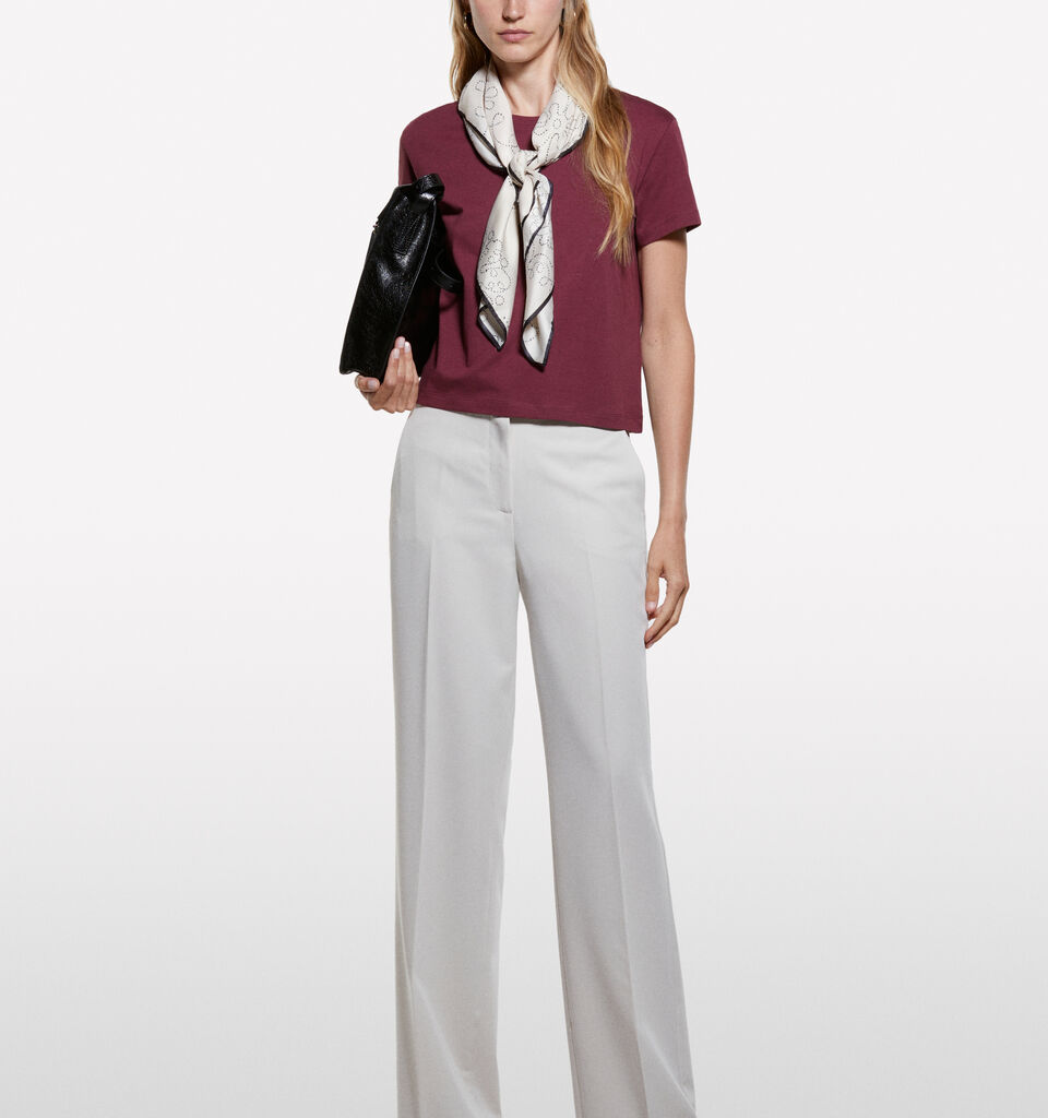 Burgundy boxy fit t-shirt - women's short sleeve t-shirts - Burgundy | Sisley image number 1